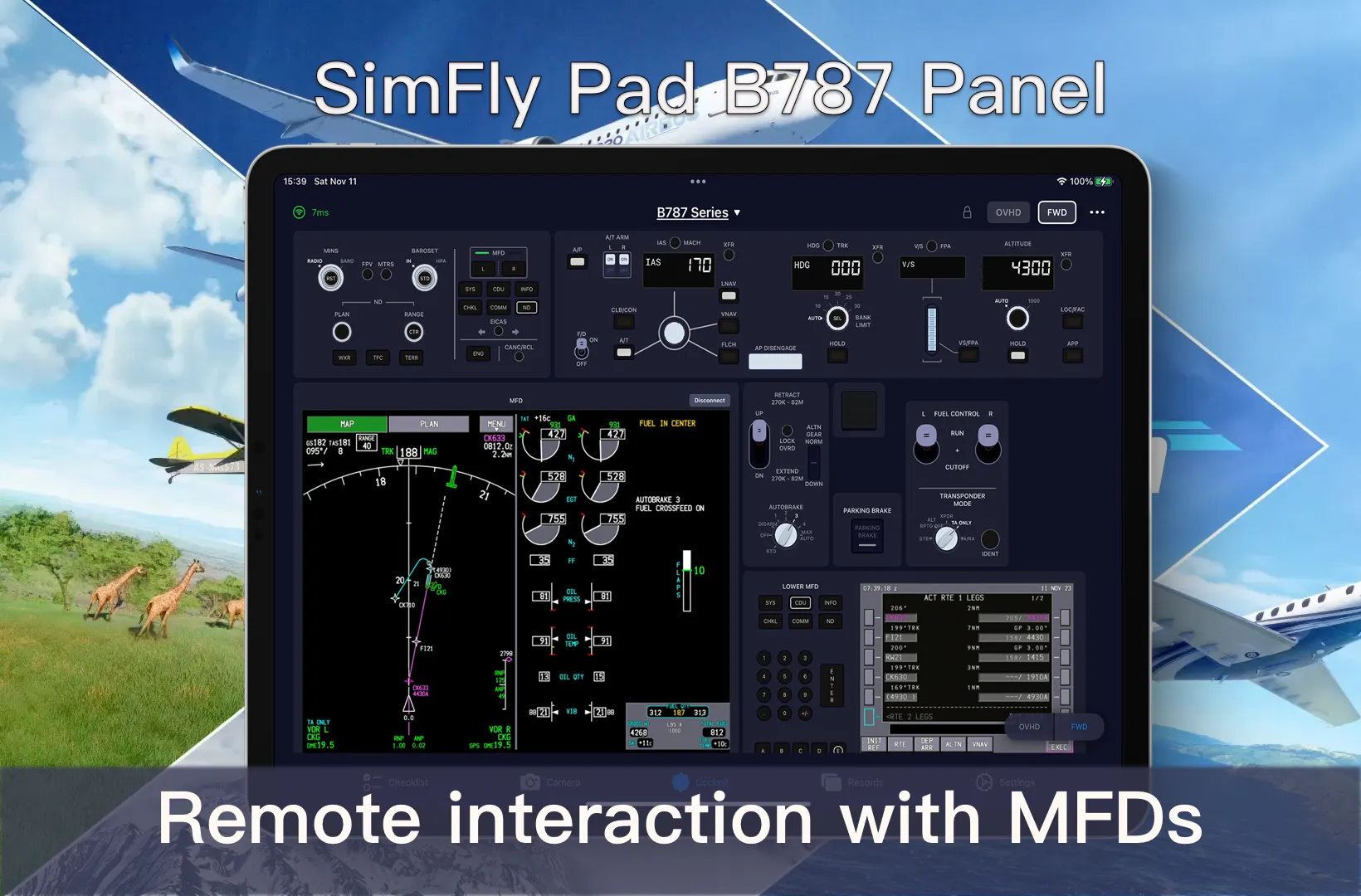 SimFly Pad B787 Premium Panel screenshot
