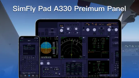 iniBuilds A330 cockpit panel shown in SimFly Pad