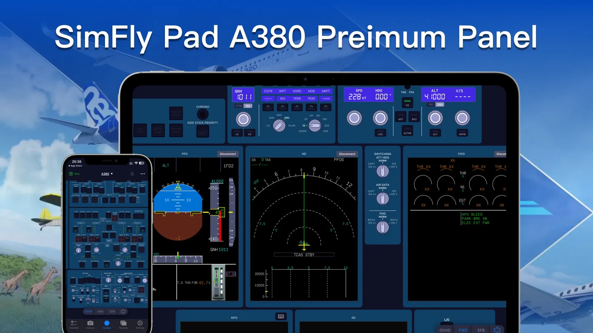 SimFly Pad A380 Premium Panel screenshot