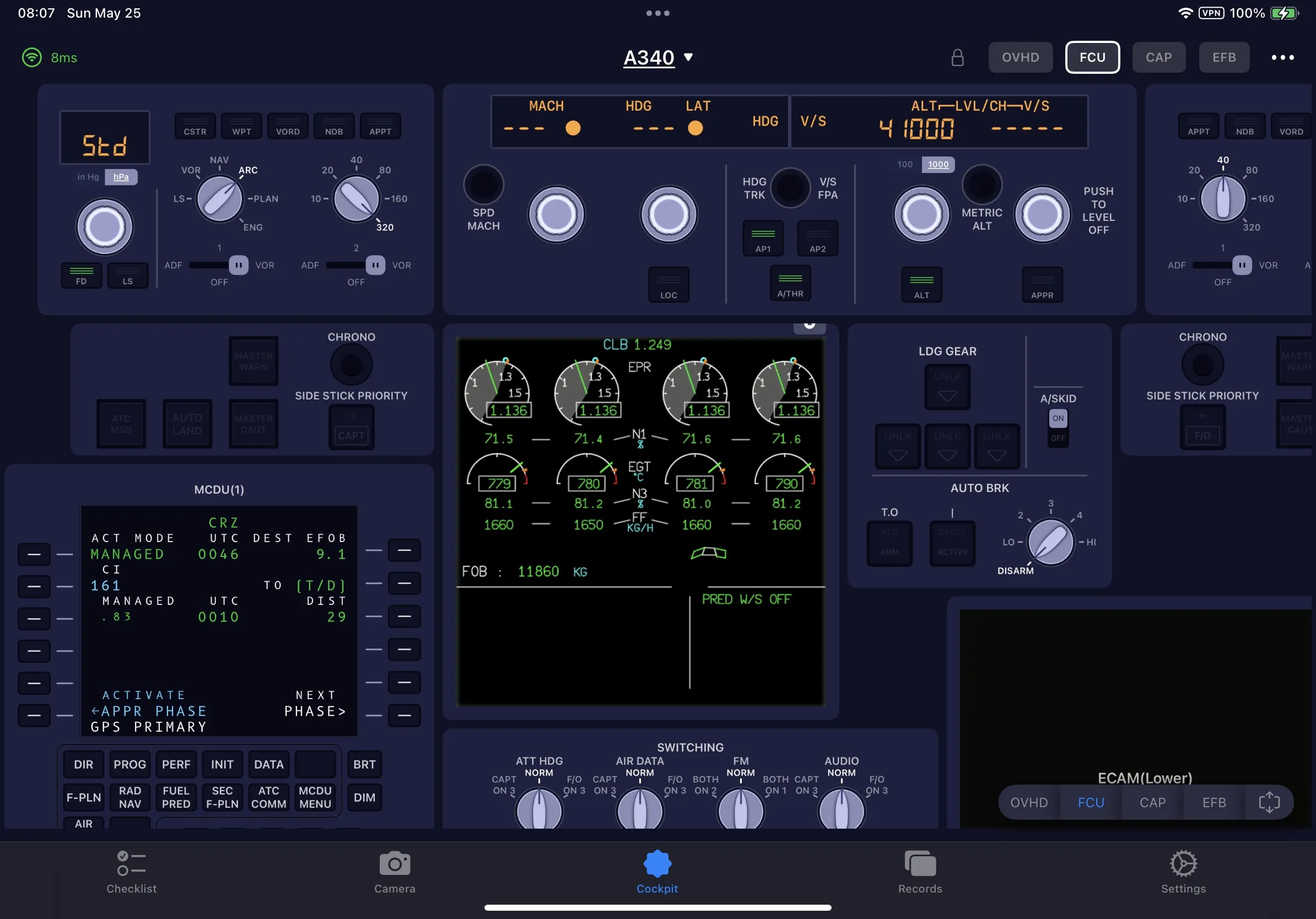 SimFly Pad A340 Premium Panel screenshot