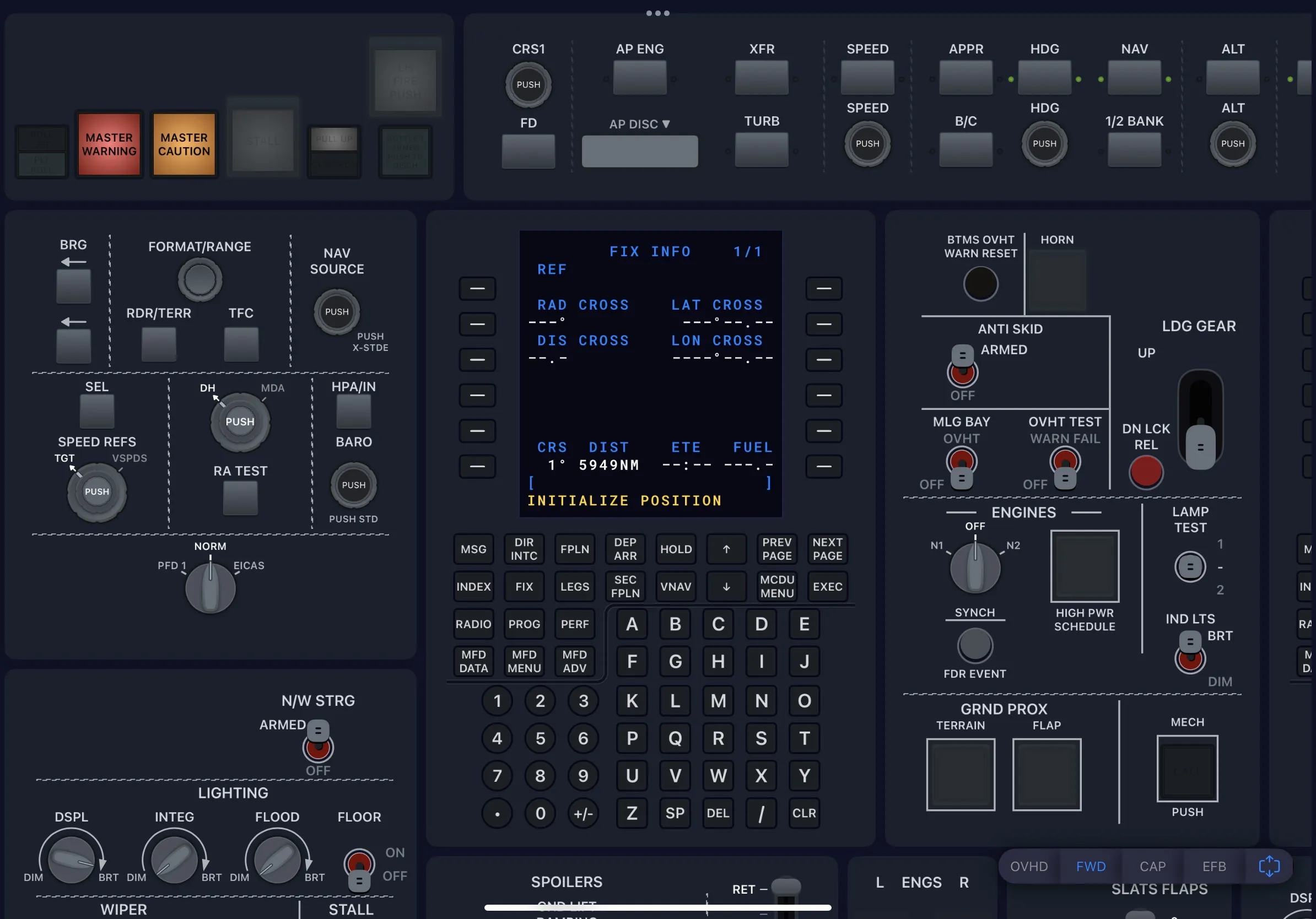 SimFly Pad CRJ Premium Panel screenshot