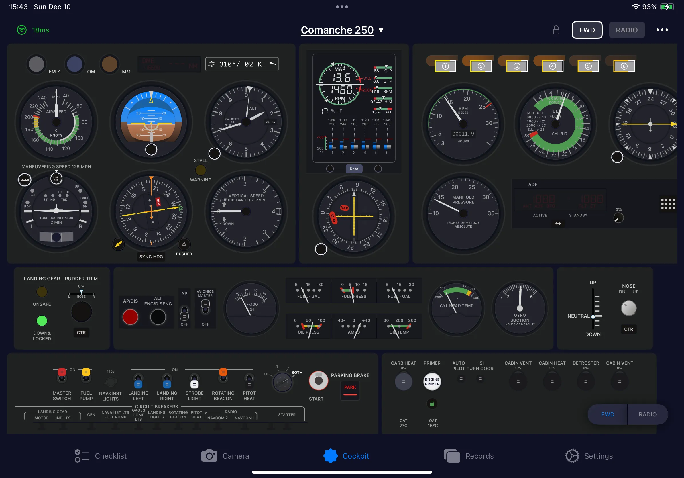 SimFly Pad PA24/C250 Premium Panel screenshot 2