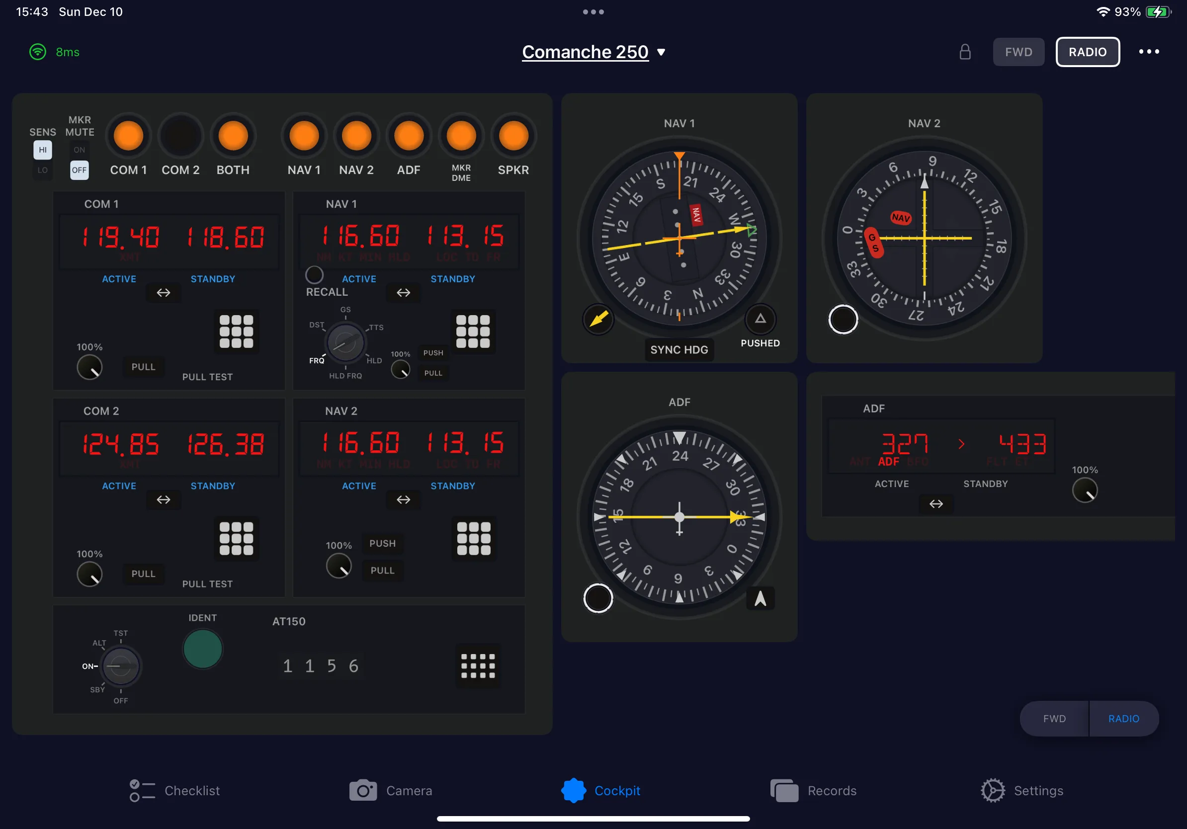 SimFly Pad PA24/C250 Premium Panel screenshot 3