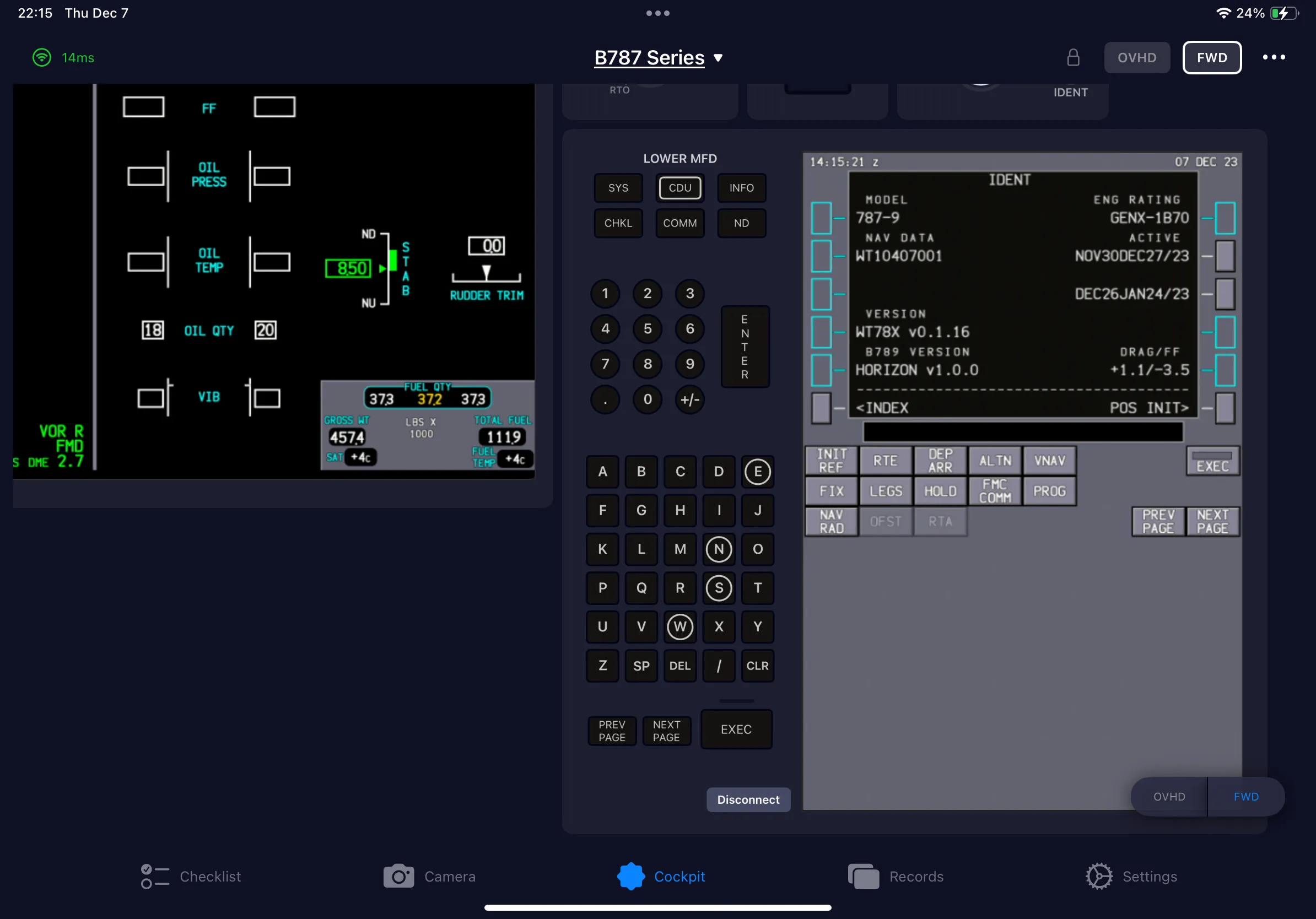 SimFly Pad B787 Premium Panel screenshot 4